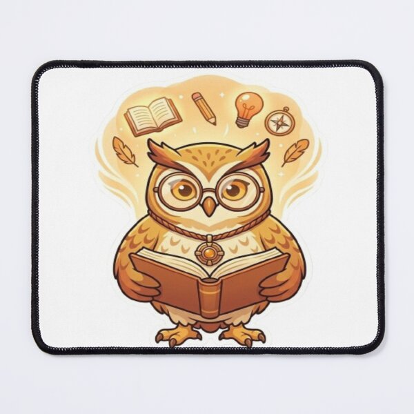 Item preview, Studious Owl Reading a Book Illustration designed and sold by DailySparks.