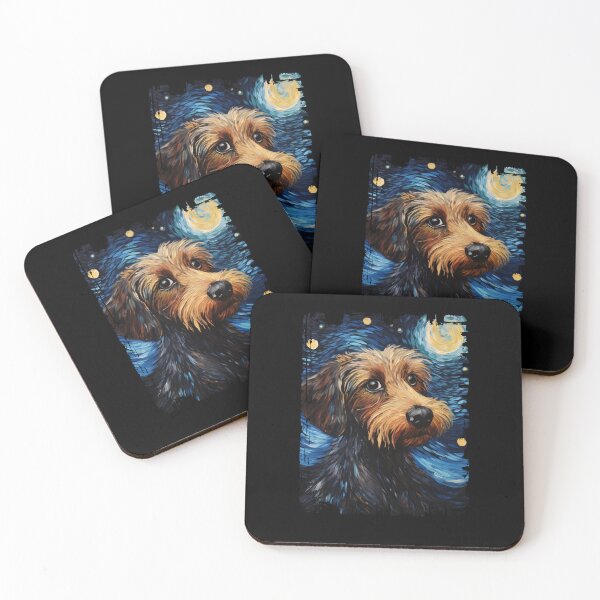 Item preview, Funny Wirehaired Dachshund Starry Night Illustration Mom Dad Kids designed and sold by rafaeltto.