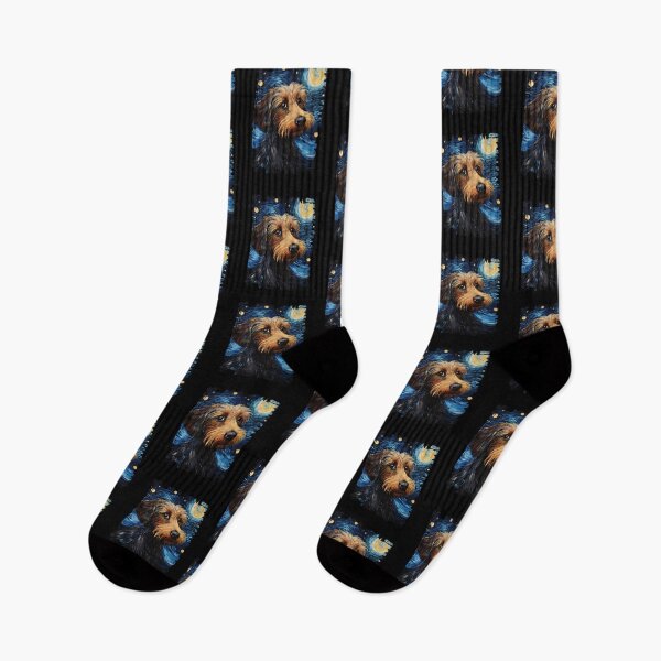 Item preview, Funny Wirehaired Dachshund Starry Night Illustration Mom Dad Kids designed and sold by rafaeltto.