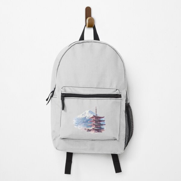Item preview, Watercolor Mount Fuji & Pagoda Landscape Graphic designed and sold by RickTShop.