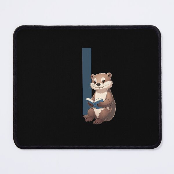 Item preview, Otter Reading Book Letter I designed and sold by Timowo Studio | Fine Line Wildlife Art & Modern Nature Graphics.
