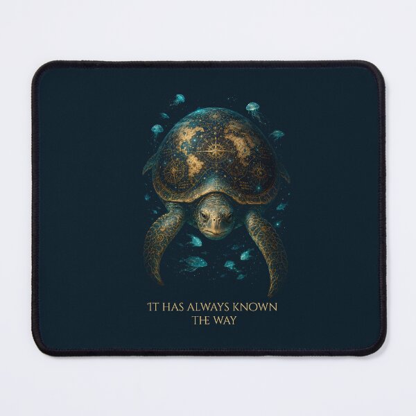 Item preview, It Has Always Known the Way — Navigator Turtle Ancient Wisdom Ocean Art Print designed and sold by AbderraimArt.