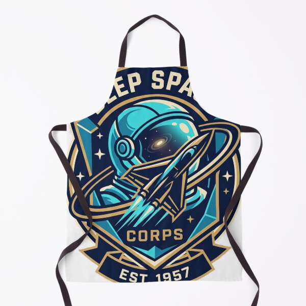 Item preview, Deep Space Corps EST 1957 Shield Badge Astronaut Helmet Rocket Saturn Space Art designed and sold by Void and Neon.
