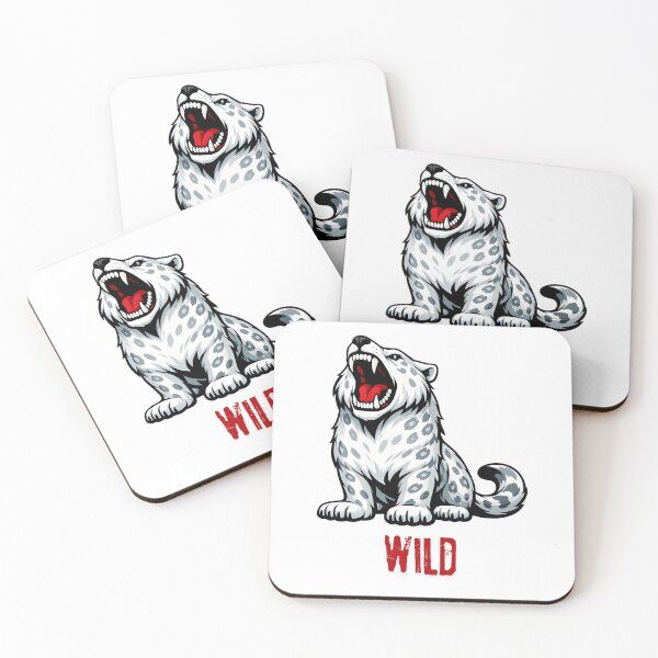Item preview, Roaring Wild Snow Leopard Vector Graphic Illustration Print designed and sold by ROARSOME DESiGNS.