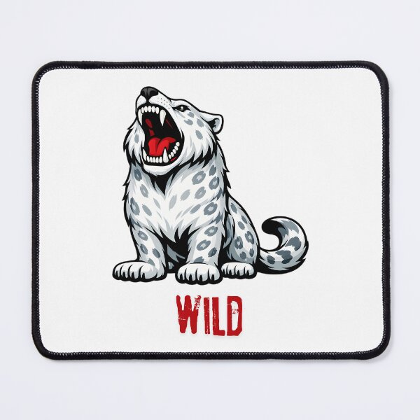Item preview, Roaring Wild Snow Leopard Vector Graphic Illustration Print designed and sold by ROARSOME DESiGNS.