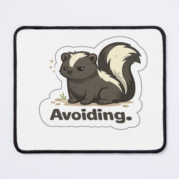 Item preview, Avoiding. Skunk Meme | Deadpan Animal Sticker Design designed and sold by BabyStark.