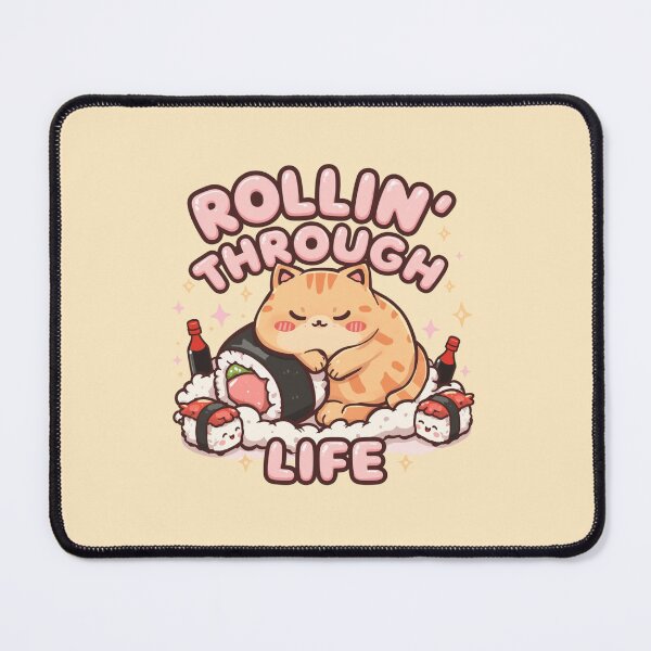 Item preview, Sleepy Sushi Cat Cute Kawaii Lazy Cat Japanese Food Lover designed and sold by KhadijaBatool38.