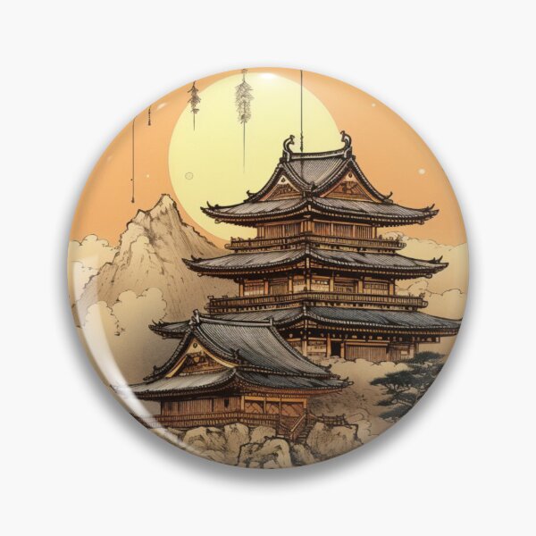 Item preview, Traditional Japanese Illustration - Ancient Pagoda designed and sold by DaisukiTokyo.