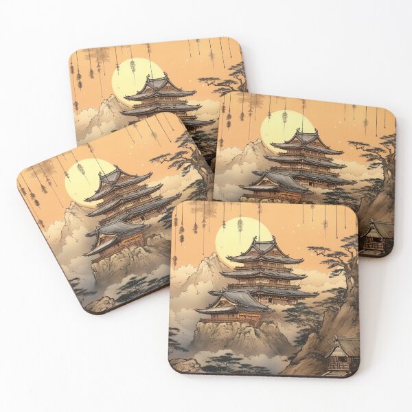 Item preview, Traditional Japanese Illustration - Ancient Pagoda designed and sold by DaisukiTokyo.