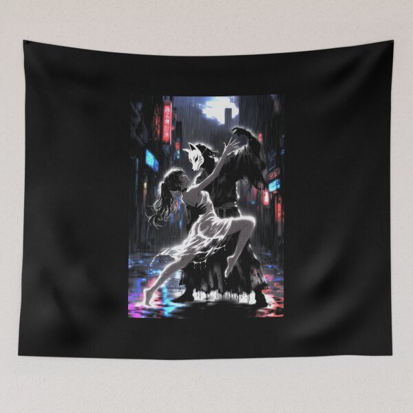Item preview, Kitsune Mask Dance, Shadow and Neon Rain designed and sold by Amber Sky Creations.
