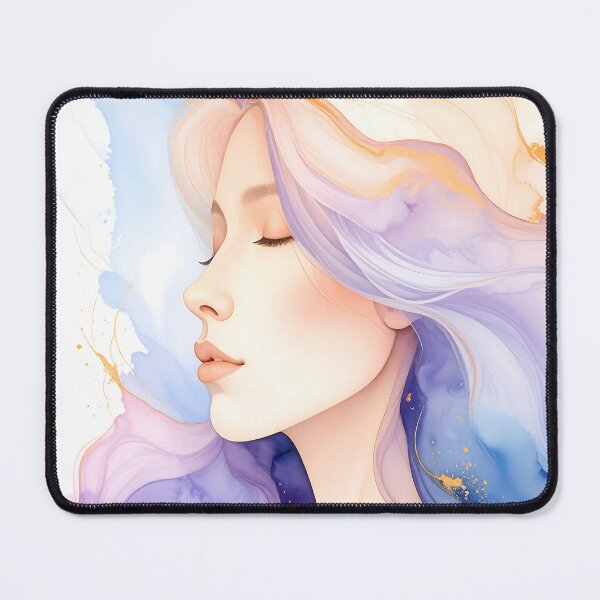 Item preview, Ethereal Woman Watercolor Portrait Pastel Abstract Art designed and sold by ToxicInkArt.