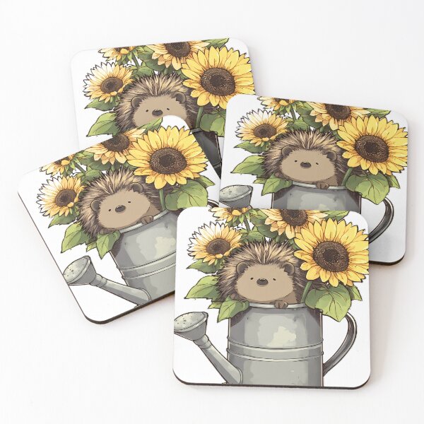 Item preview, Hedgehog Sunflower Watering Can designed and sold by pumsquare.