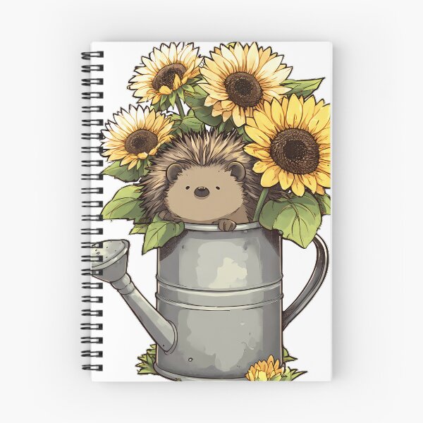 Item preview, Hedgehog Sunflower Watering Can designed and sold by pumsquare.