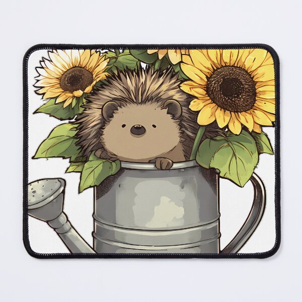 Item preview, Hedgehog Sunflower Watering Can designed and sold by pumsquare.