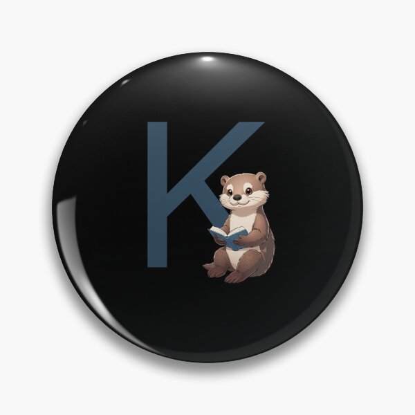 Item preview, Otter Reading Book Letter K designed and sold by Timowo Studio | Fine Line Wildlife Art & Modern Nature Graphics.