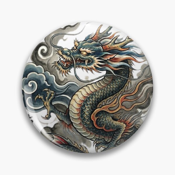 Item preview, Giant Flying Dragon in Japanese Art with Phrases designed and sold by Lkimi.