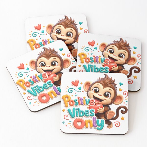 Item preview, Positive Vibes Only Monkey Cheer designed and sold by BlissBlvdShop.