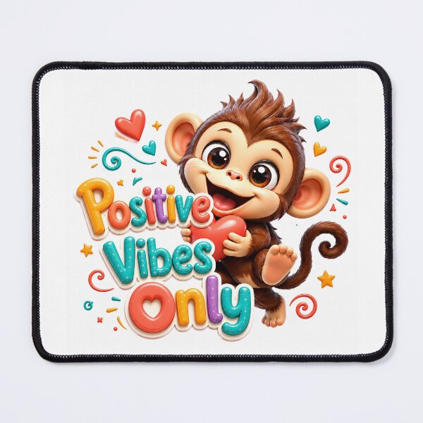 Item preview, Positive Vibes Only Monkey Cheer designed and sold by BlissBlvdShop.