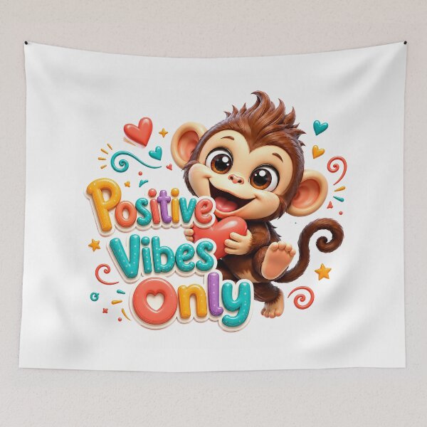 Item preview, Positive Vibes Only Monkey Cheer designed and sold by BlissBlvdShop.