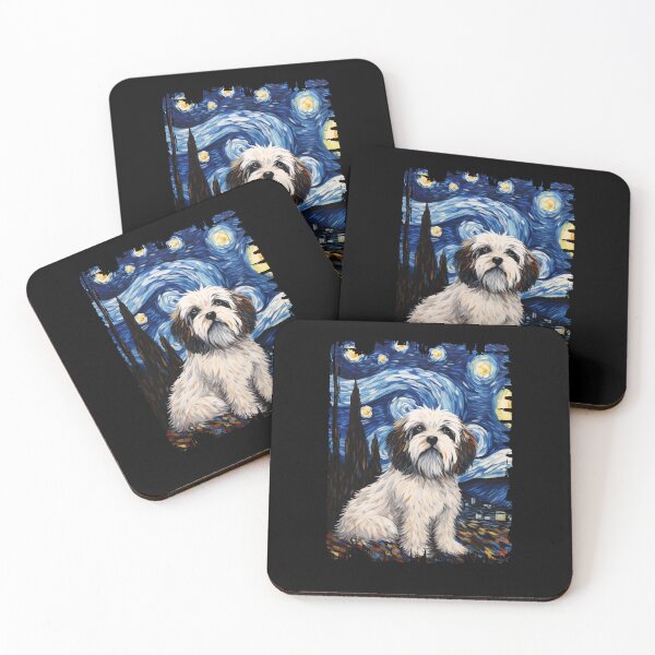 Item preview, Funny Tibetan Terrier Starry Night Illustration Mom Dad Kids designed and sold by rafaeltto.