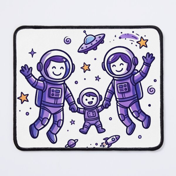 Item preview, Our Little Universe | Cute Astronaut Family designed and sold by Cosmic Doodle Co..