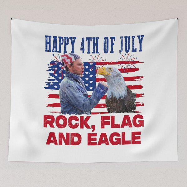 Item preview, Happy 4th of July Rock Flag and Eagle designed and sold by Angryblu3.