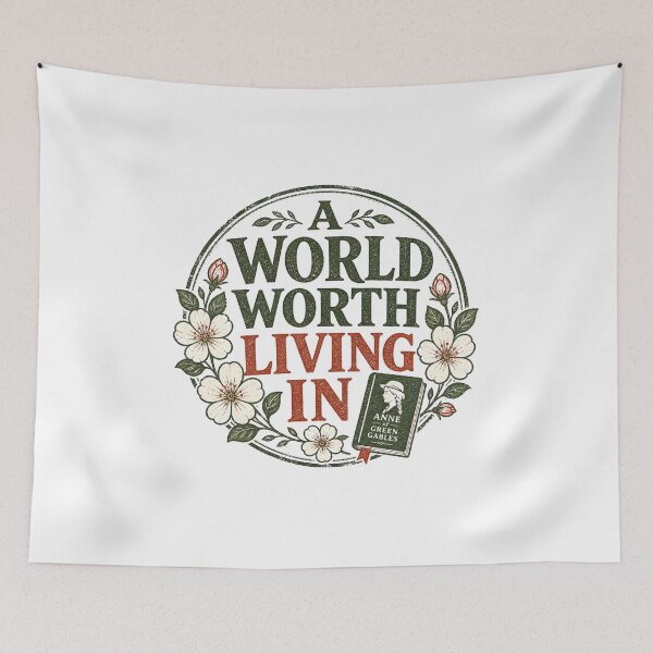 Item preview, Anne of Green Gables A World Worth Living In Floral Circular Art designed and sold by Fenay Designs.