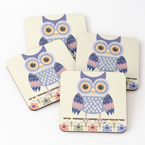 Item preview, Scandinavian Folk Art, Floral Owl designed and sold by xiao xuans.