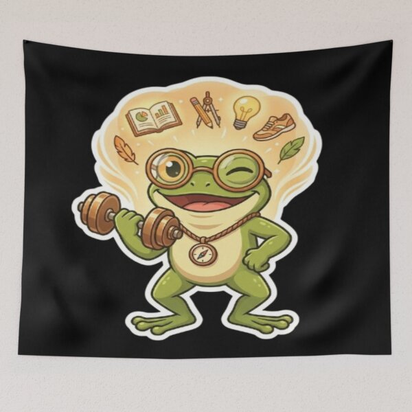 Item preview, Fit Frog Working Out with Dumbbell designed and sold by DailySparks.