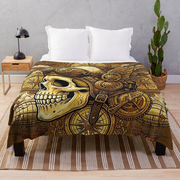 Item preview, Steampunk Aviator Skull with Winged Helmet and Airships designed and sold by MT-Hub | Cute Aesthetic Art, Stickers & Phone Cases.