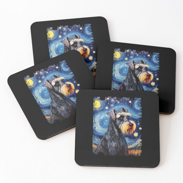 Item preview, Funny Standard Schnauzer Starry Night Illustration Mom Dad Kids designed and sold by rafaeltto.