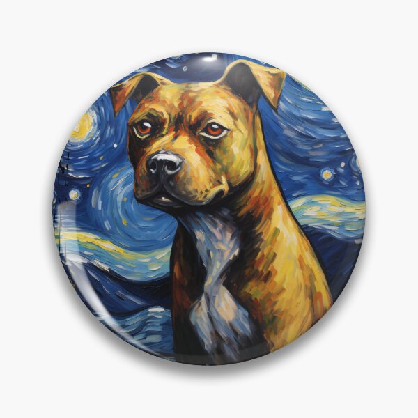 Item preview, Funny Staffordshire Bull Terrier Starry Night Illustration Mom Dad Kids designed and sold by rafaeltto.