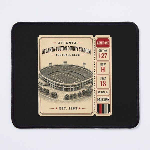Item preview, Atlanta-Fulton County Stadium Vintage Ticket, Atlanta Retro Football Stadium designed and sold by GhostDawgs.