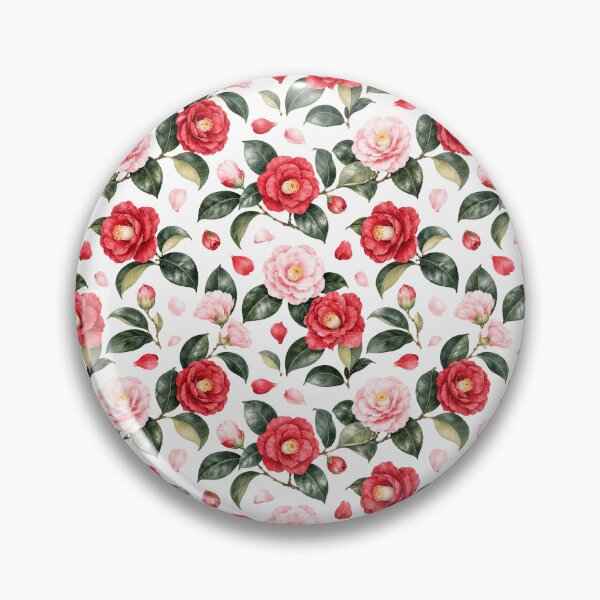 Item preview, Camellia Japanese Garden Watercolor Seamless Pattern designed and sold by Inkworksbyshery.