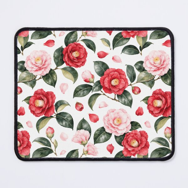 Item preview, Camellia Japanese Garden Watercolor Seamless Pattern designed and sold by Inkworksbyshery.