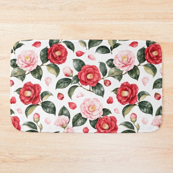 Item preview, Camellia Japanese Garden Watercolor Seamless Pattern designed and sold by Inkworksbyshery.
