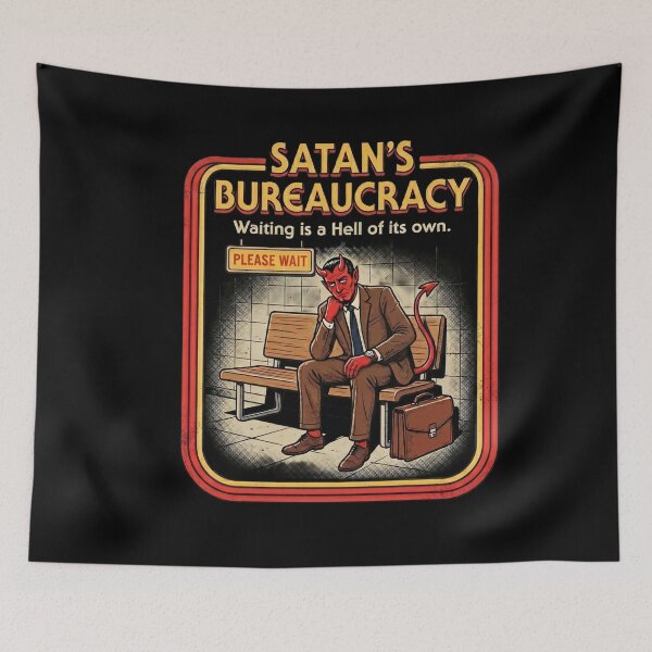 Item preview, Satan's Bureaucracy - Funny Corporate Hell Retro Art designed and sold by ZUVLEX.