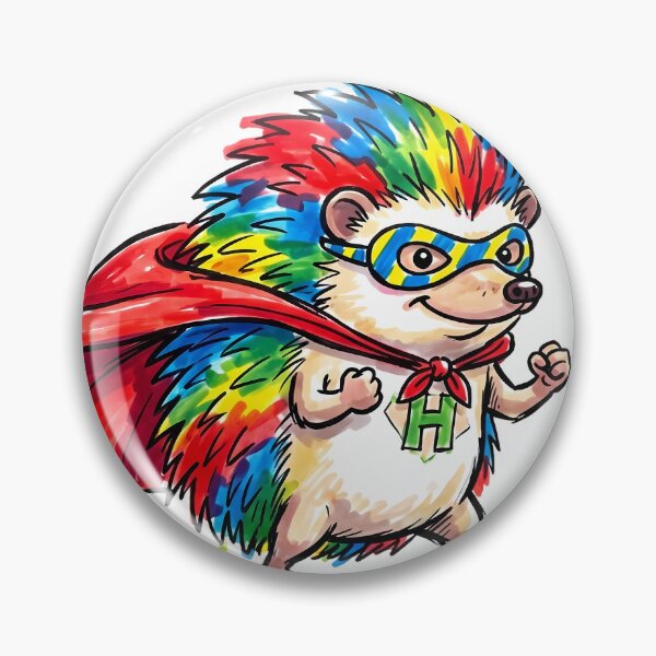 Item preview, Cute Rainbow Hero Hedgehog in Red Cape designed and sold by Thanakorn Prasing.