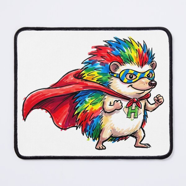 Item preview, Cute Rainbow Hero Hedgehog in Red Cape designed and sold by Thanakorn Prasing.