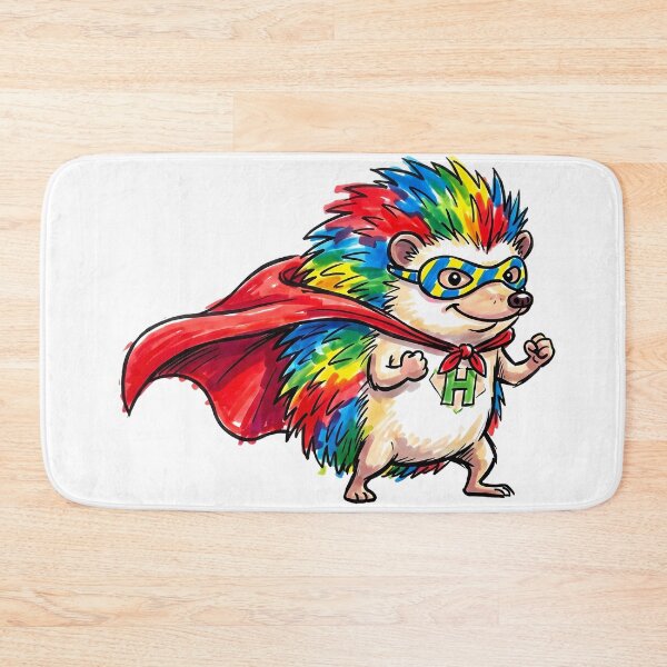 Item preview, Cute Rainbow Hero Hedgehog in Red Cape designed and sold by Thanakorn Prasing.