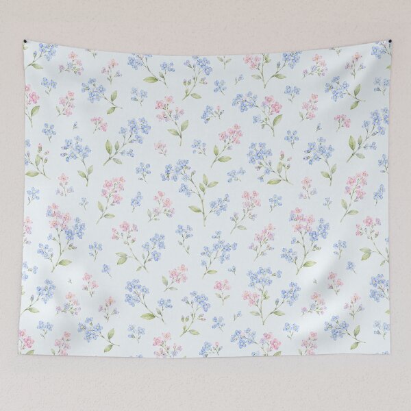 Item preview, Forget Me Not Watercolor Cluster Seamless Floral Pattern designed and sold by Inkworksbyshery.