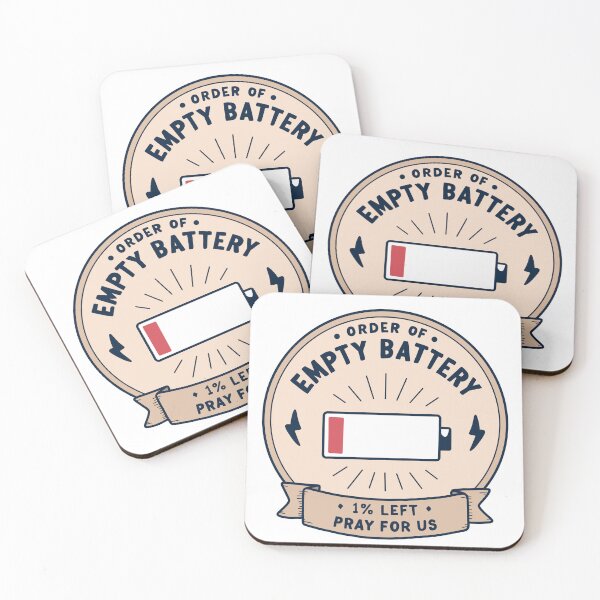 Item preview, Order of Empty Battery – 1% Left Pray For Us Funny Low Energy Club Badge designed and sold by thesalynn.