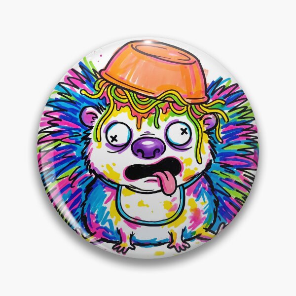 Item preview, Neon Marker Art Derpy Hedgehog Doodle - Cursed Neon Bowl Ugly Hedgehog designed and sold by Thanakorn Prasing.
