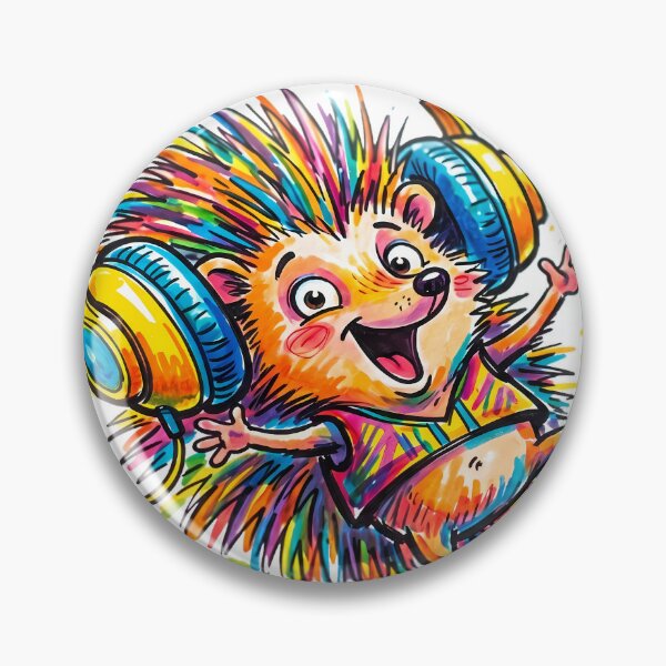 Item preview, Hedgehog with Headphones Too Big for His Head designed and sold by Thanakorn Prasing.