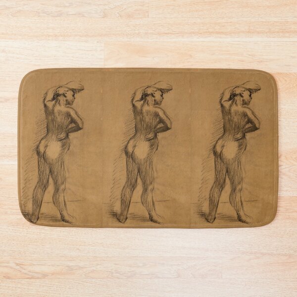 Item preview, Standing Female Nude Charcoal Figure Study designed and sold by artofuniverse.