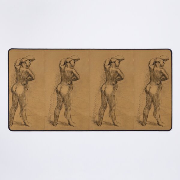 Item preview, Standing Female Nude Charcoal Figure Study designed and sold by artofuniverse.