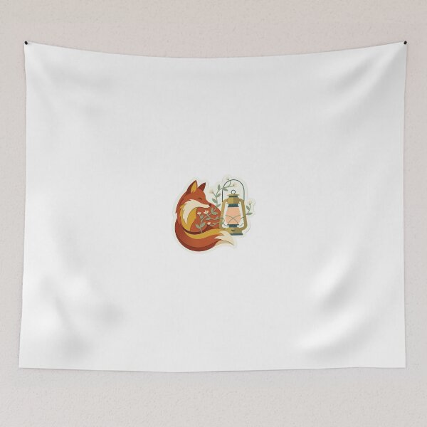 Item preview, Curled Fox with Vintage Lantern Glow designed and sold by belajarubic.