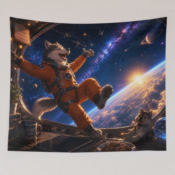 Item preview, Happy Husky in Space! designed and sold by nikkolaus.