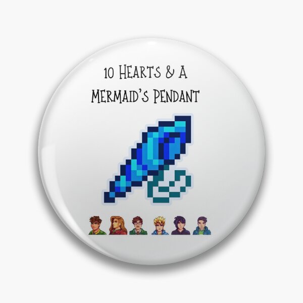 Item preview, Stardew Valley Bachelors - 10 Hearts & Mermaid's Pendant designed and sold by Cozy Moss Studio.