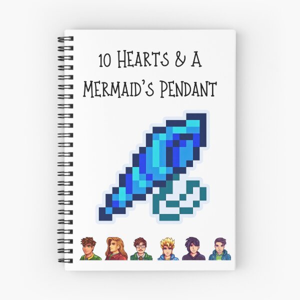 Item preview, Stardew Valley Bachelors - 10 Hearts & Mermaid's Pendant designed and sold by Cozy Moss Studio.